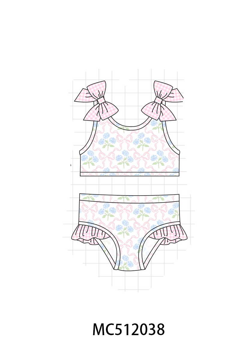 PO76 Pink hydrangea bow print collection