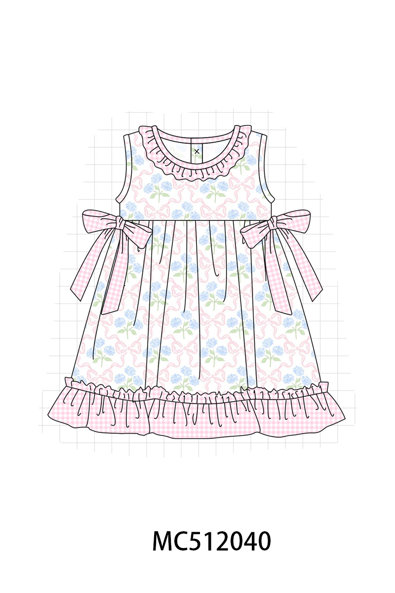 PO76 Pink hydrangea bow print collection