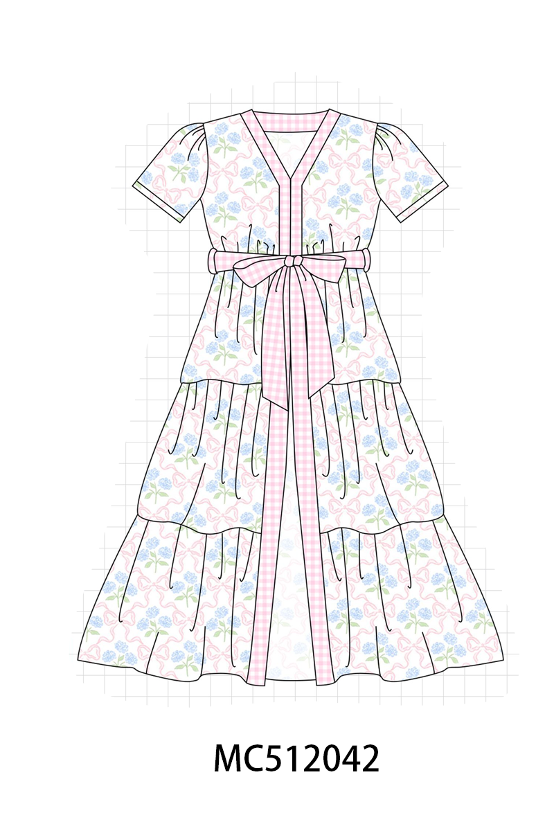 PO76 Pink hydrangea bow print collection
