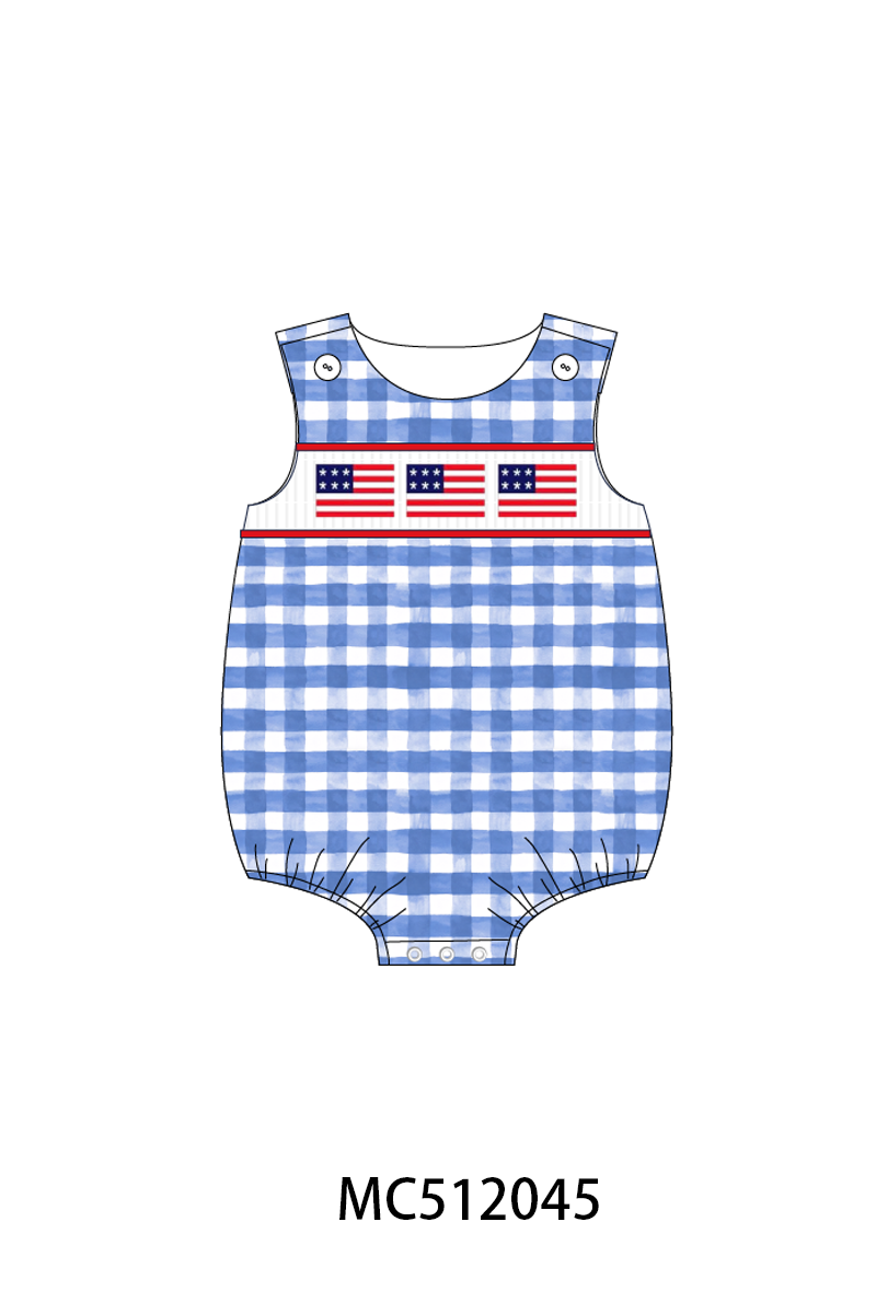 PO76 Patriotic flag smocked gingham collection 1