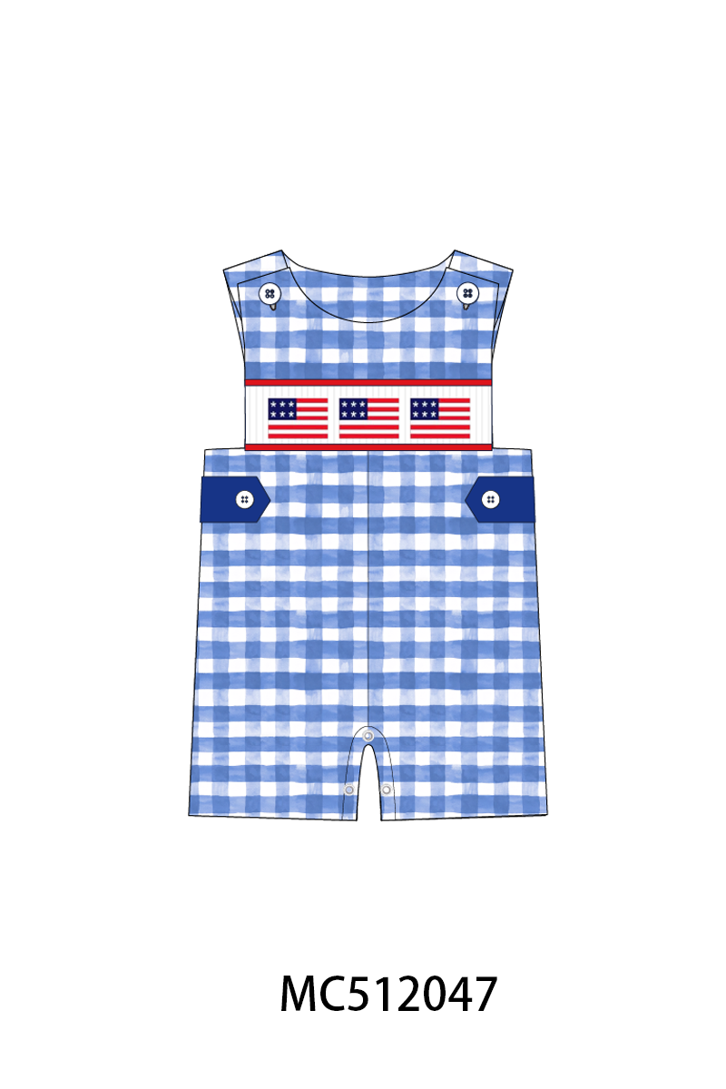 PO76 Patriotic flag smocked gingham collection 1
