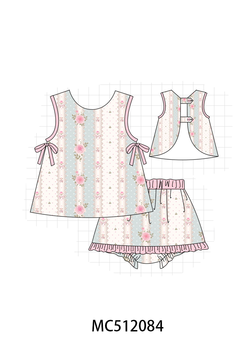PO76 Pink polka dot rose print collection