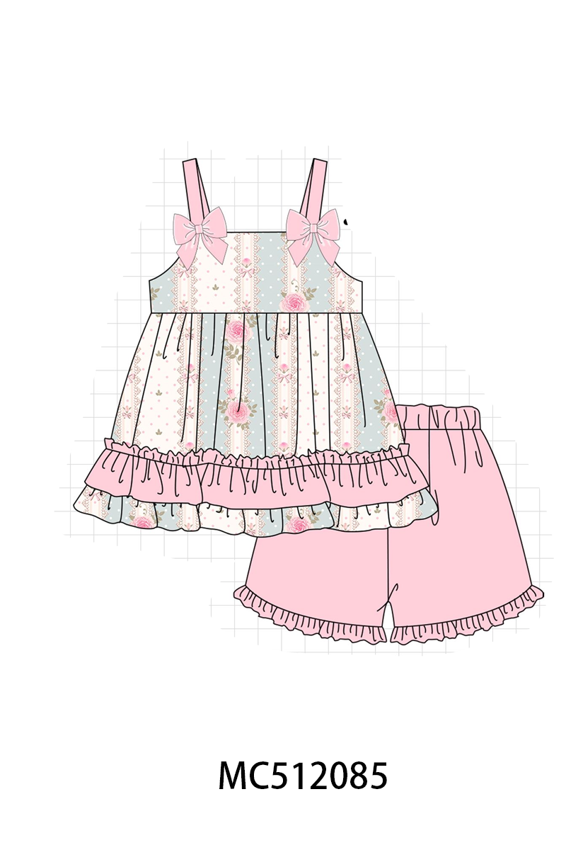 PO76 Pink polka dot rose print collection