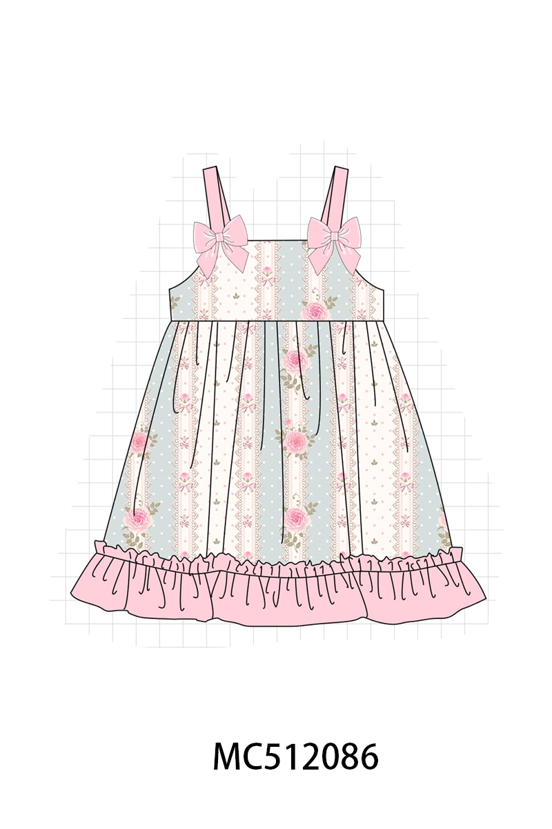 PO76 Pink polka dot rose print collection