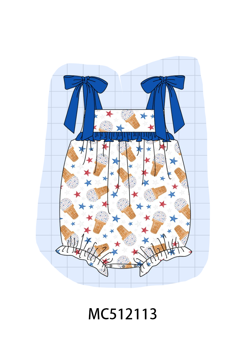PO76 Blue patriotic waffle cone ice cream print collection