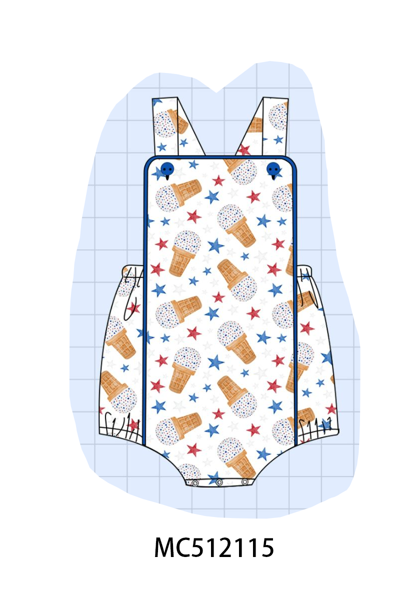 PO76 Blue patriotic waffle cone ice cream print collection