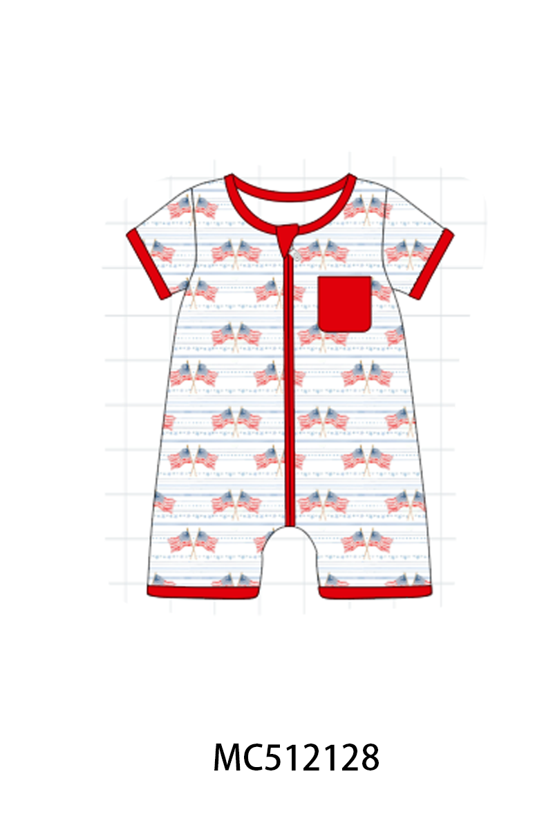 PO76 Red patriotic flag bamboo collection