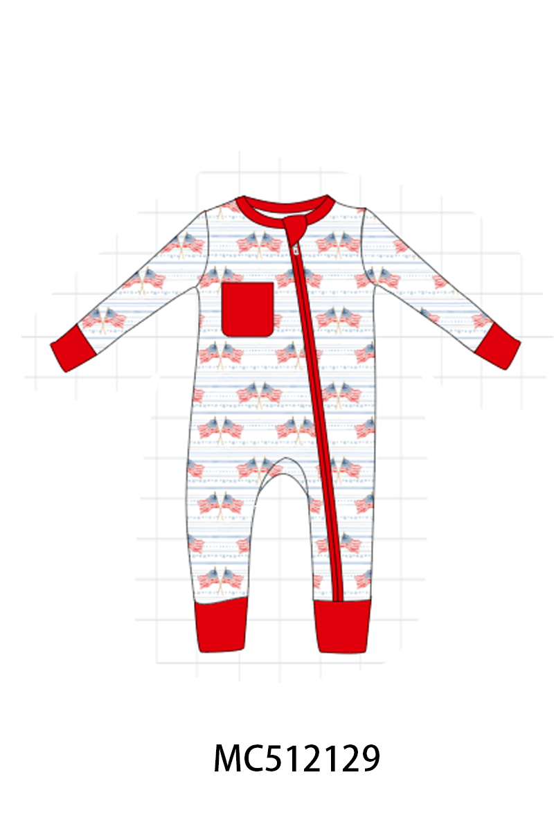 PO76 Red patriotic flag bamboo collection