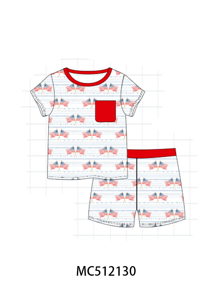 PO76 Red patriotic flag bamboo collection