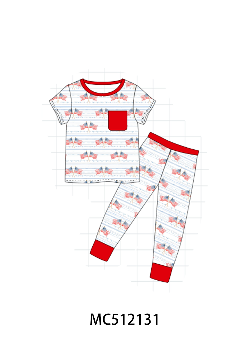 PO76 Red patriotic flag bamboo collection