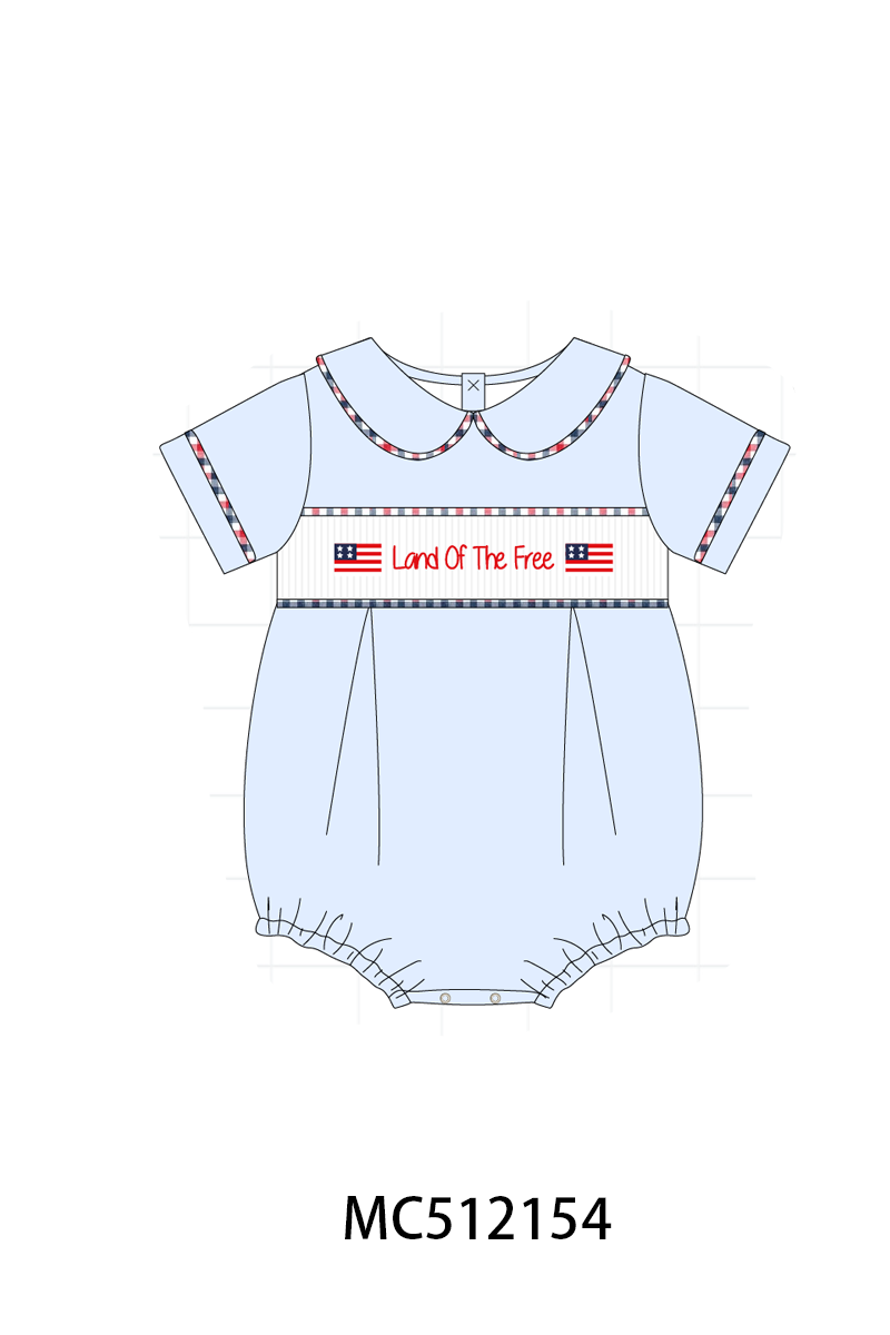 PO76 Patriotic Land of the free smocked gingham collection