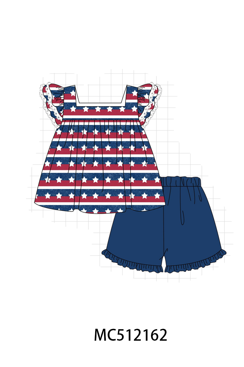 PO76 Navy Patriotic star print collection