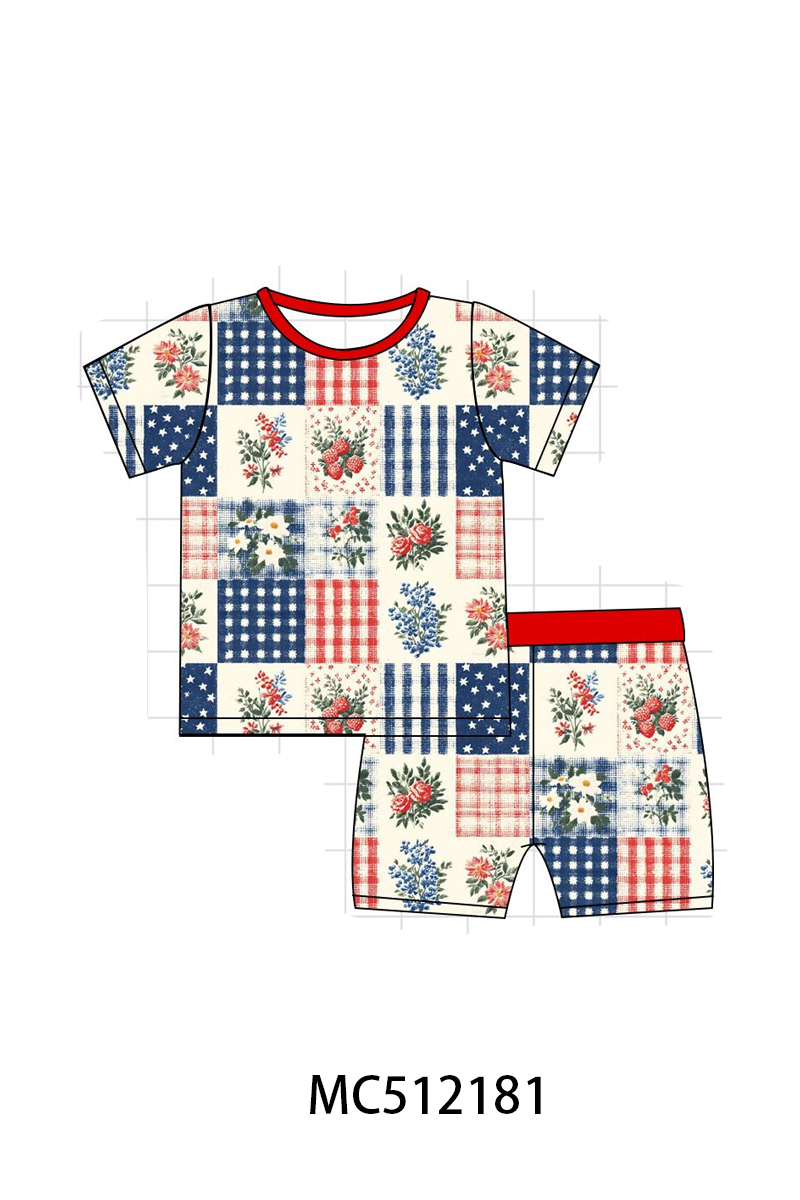 PO76 Floral checkered print bamboo collection