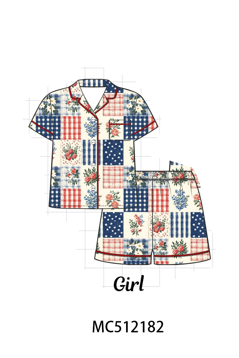 PO76 Floral checkered print bamboo collection