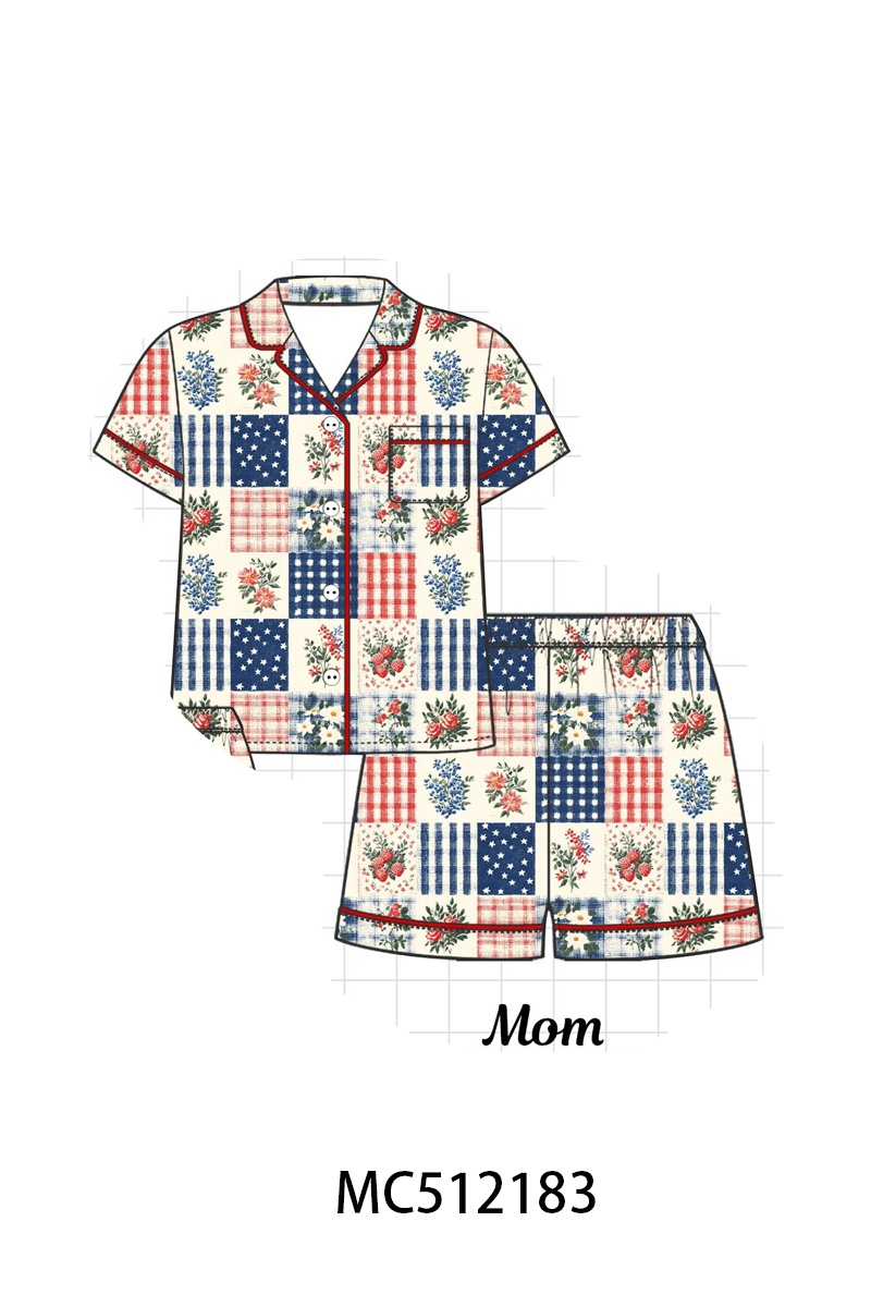 PO76 Floral checkered print bamboo collection