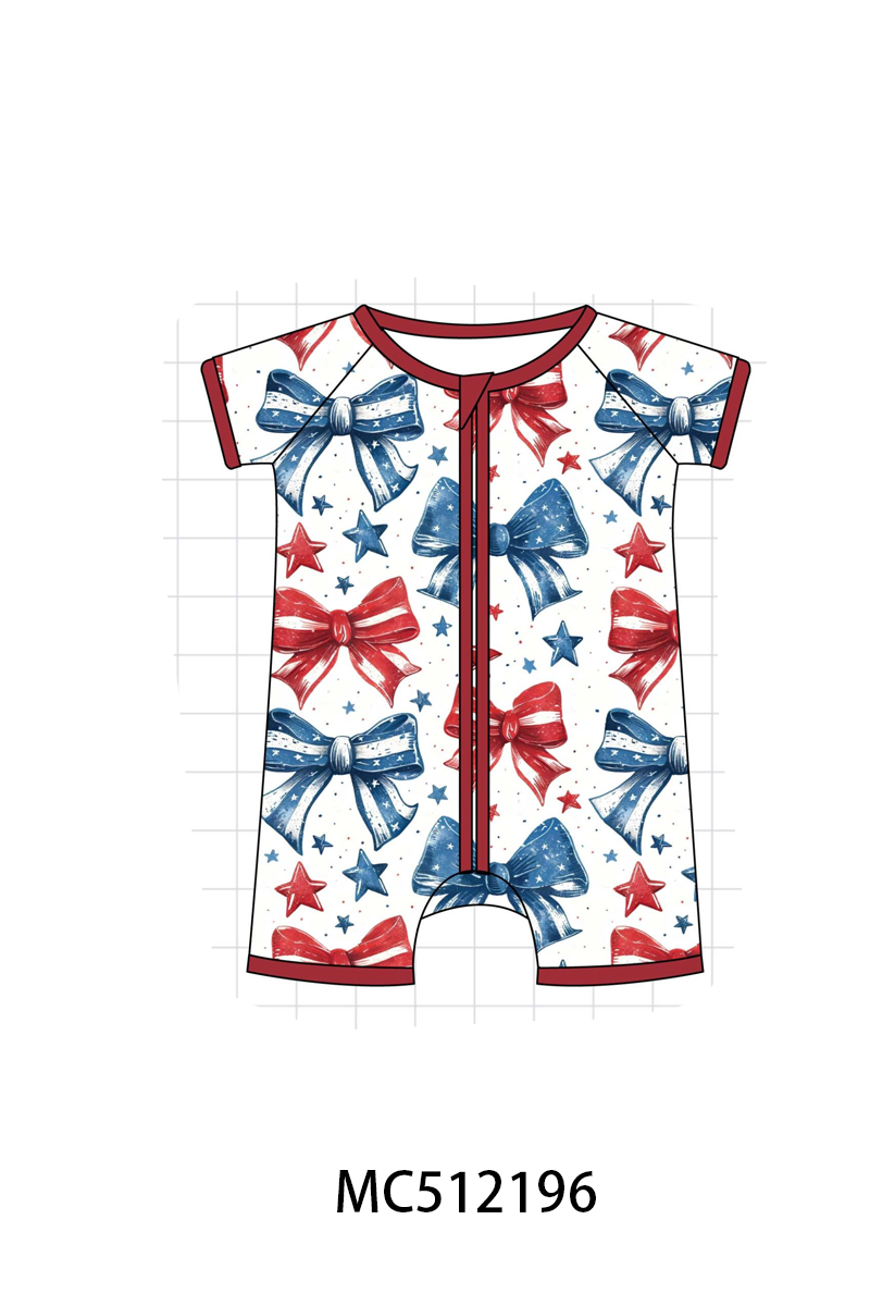 PO76 Patriotic bow print bamboo collection