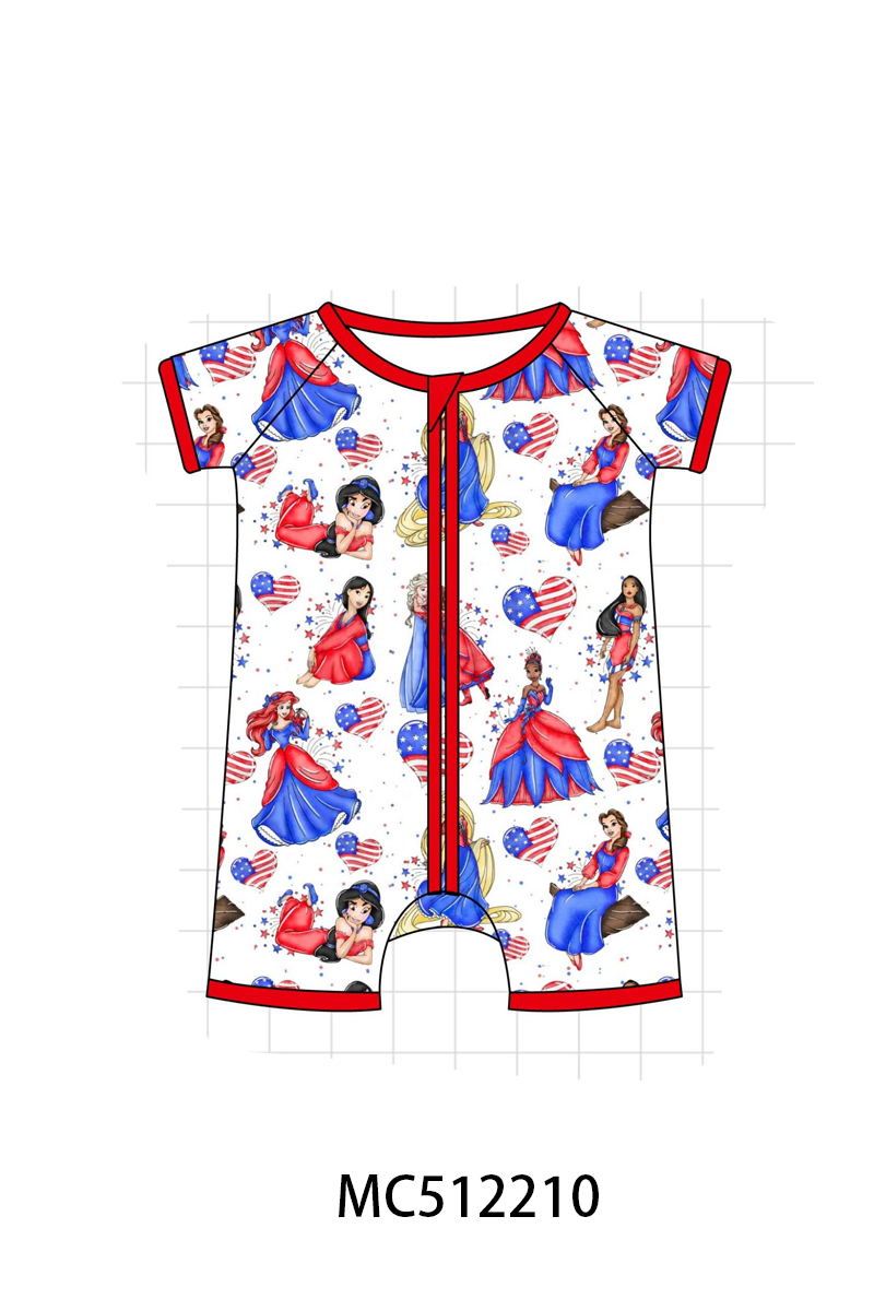 PO76 Red Patriotic character print bamboo collection