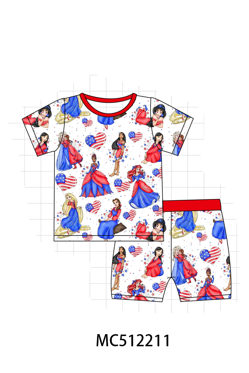 PO76 Red Patriotic character print bamboo collection