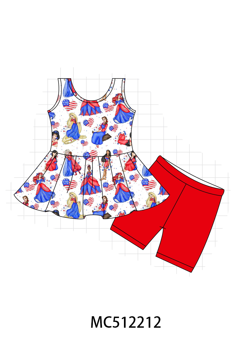 PO76 Red Patriotic character print bamboo collection