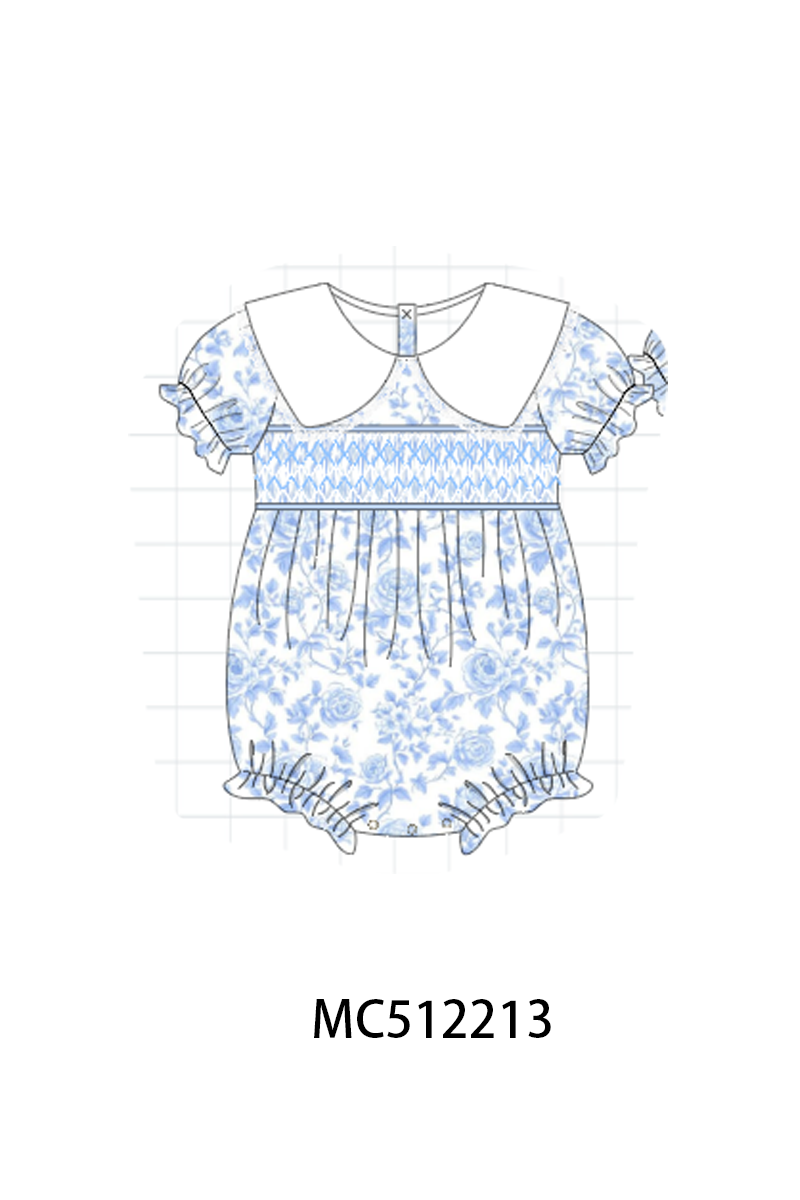 PO76 Blue rose smocked collection