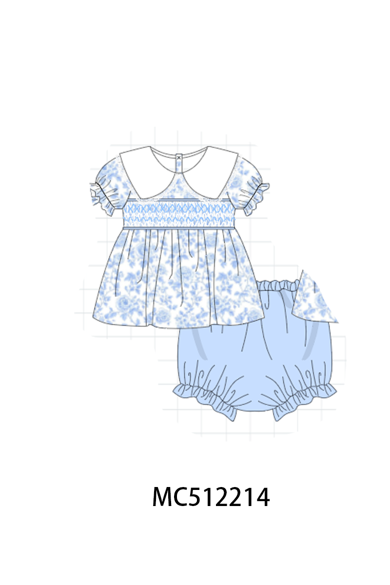 PO76 Blue rose smocked collection