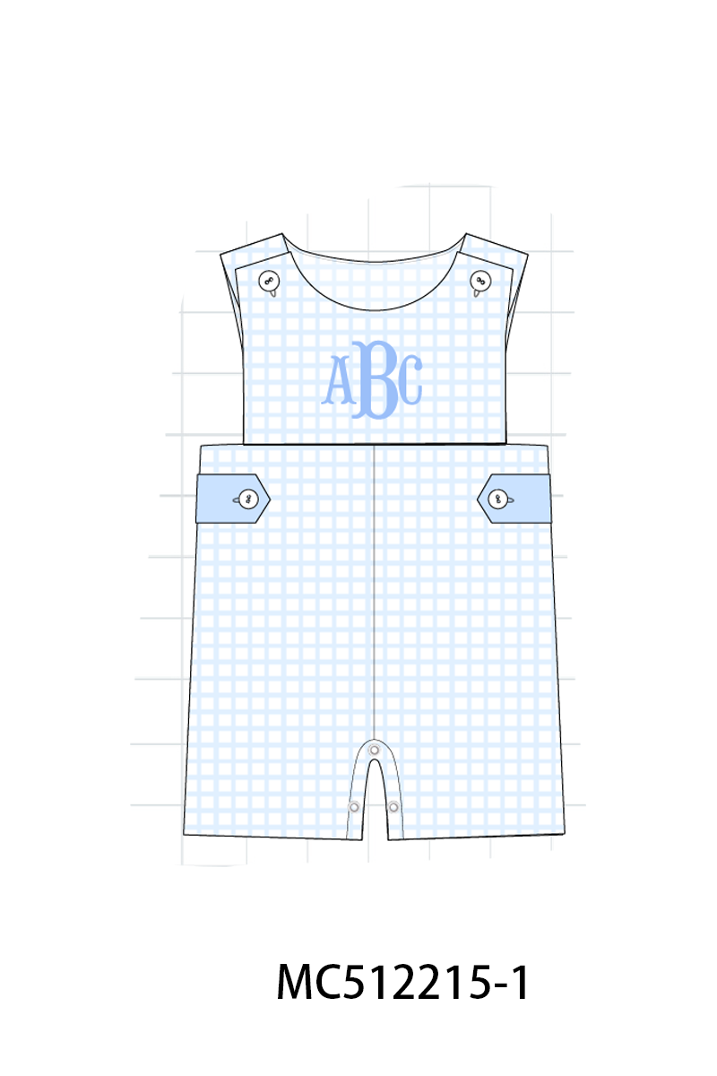 PO76 Blue rose monogram embroidery smocked collection