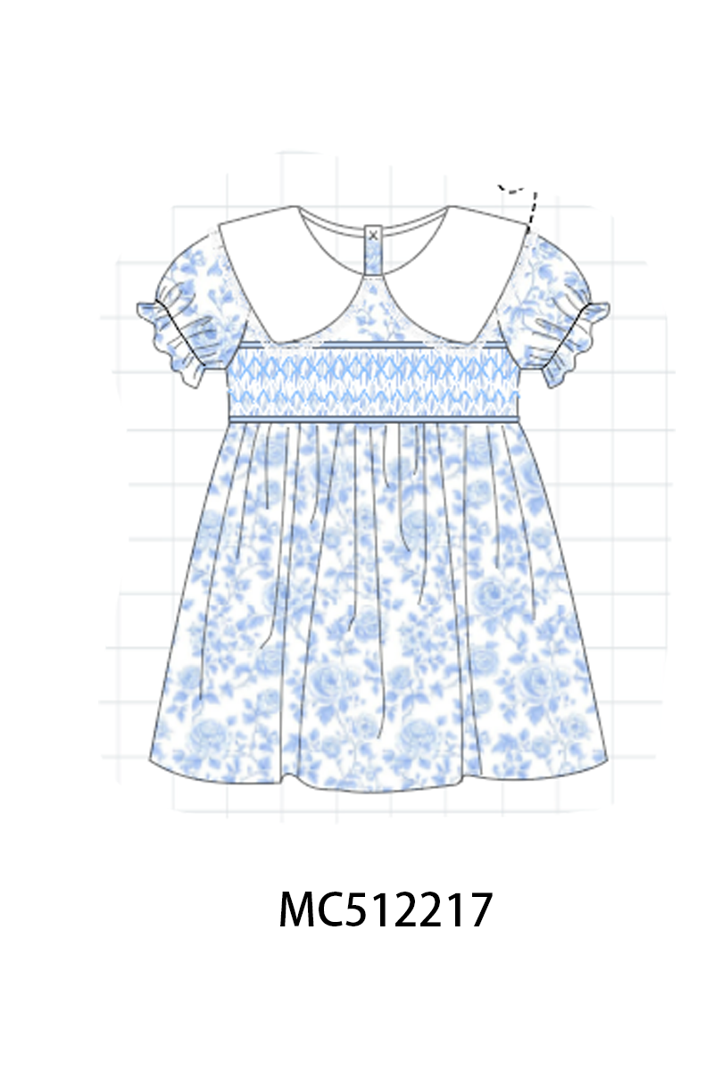 PO76 Blue rose smocked collection