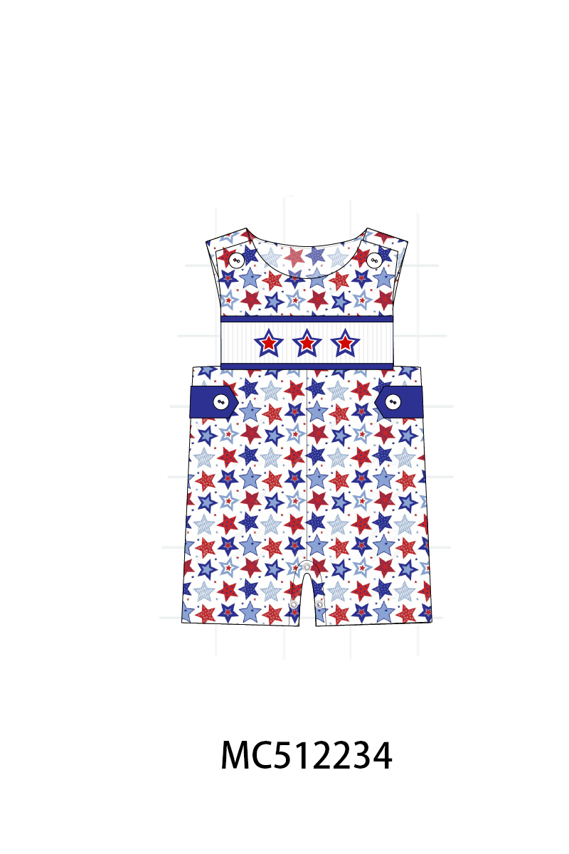 PO76 Red Patriotic star embroidery collection