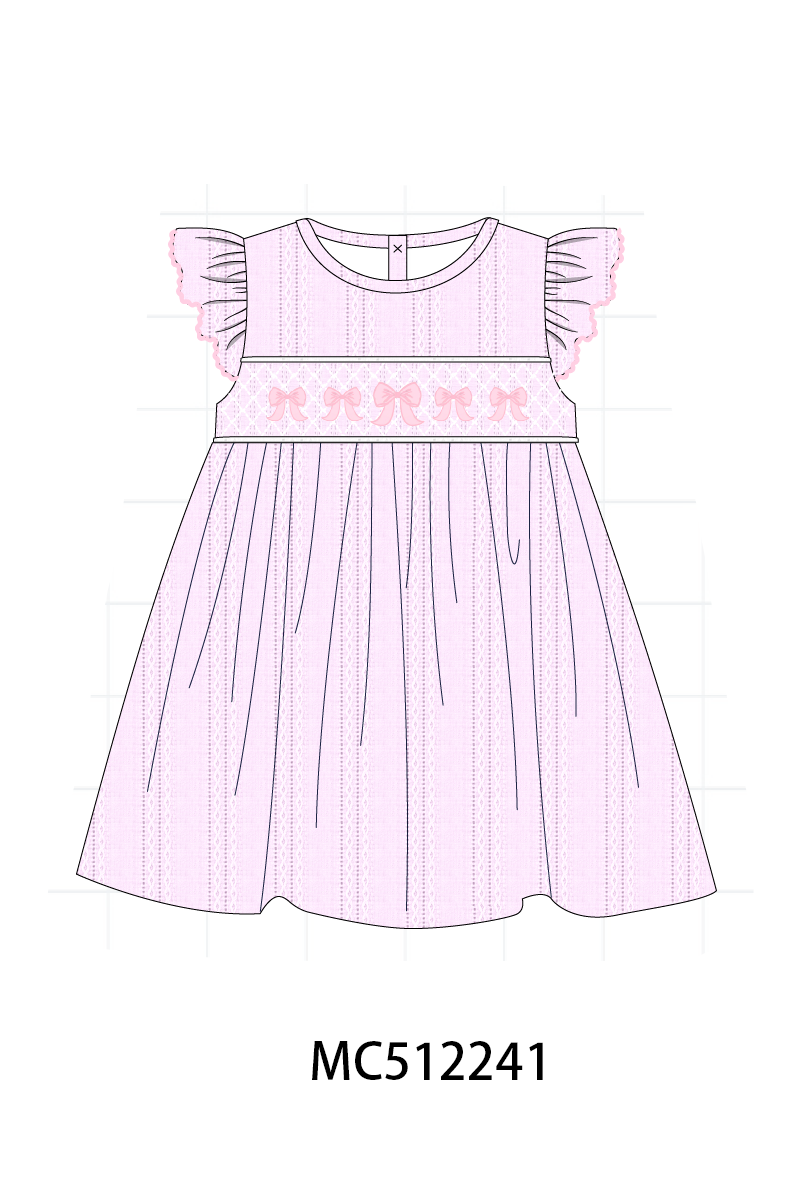 PO76 Pink bow smocked collection