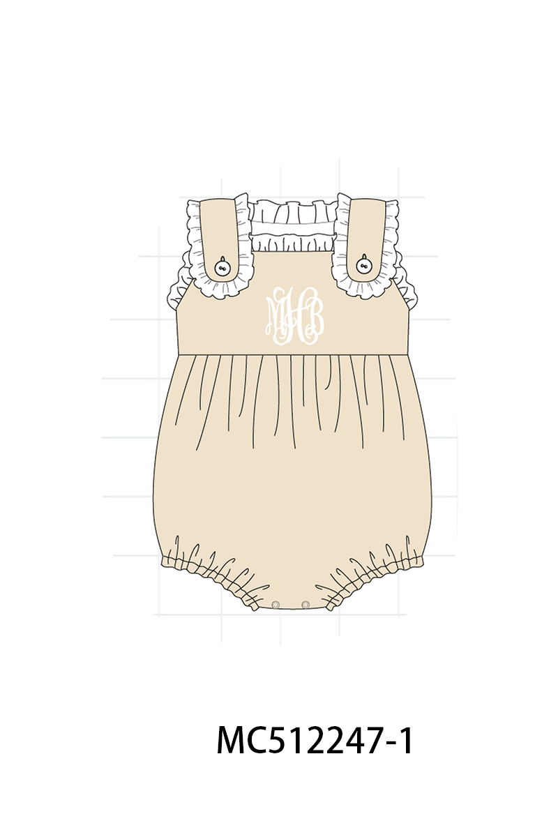 PO76 Khaki block monogram embroidery collection