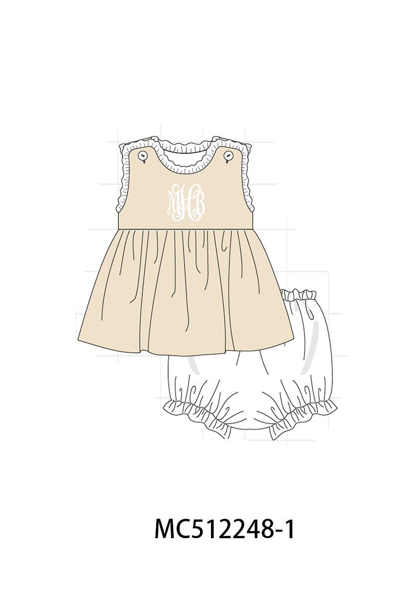 PO76 Khaki block monogram embroidery collection