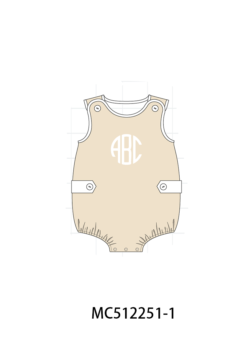 PO76 Khaki block monogram embroidery collection