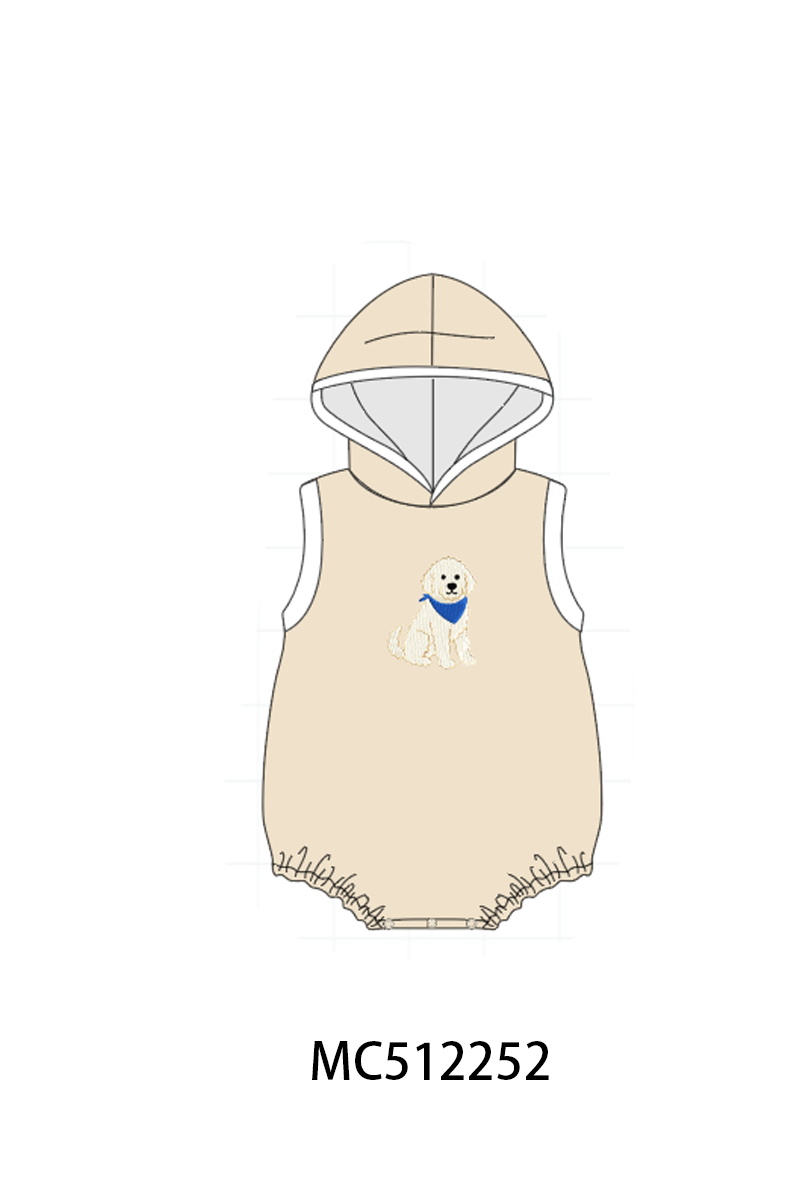 PO76 Khaki block puppy embroidery collection