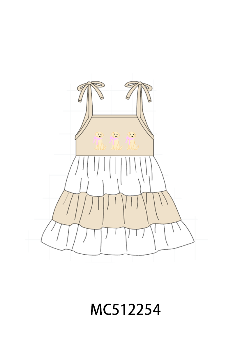 PO76 Khaki block puppy embroidery collection