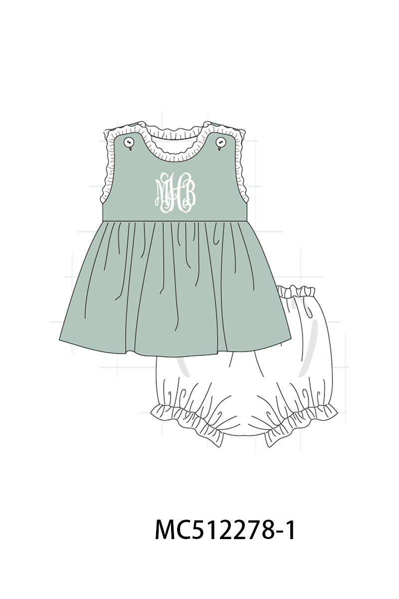 PO76 Sage monogram embroidery collection