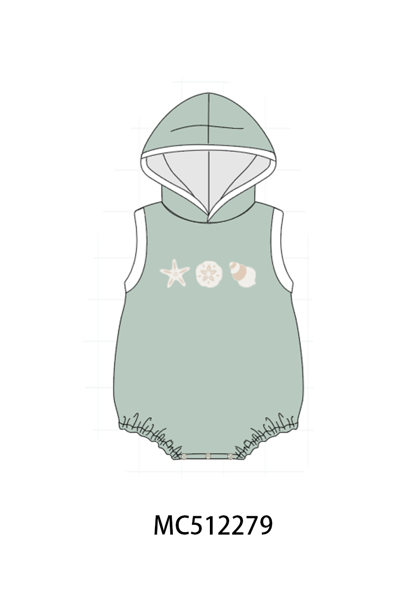 PO76 Sage starfish shell embroidery collection