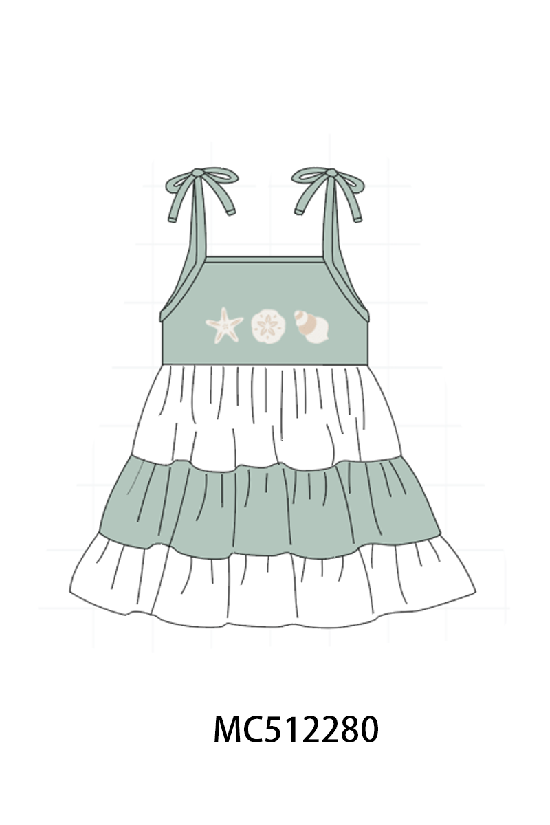 PO76 Sage starfish shell embroidery collection