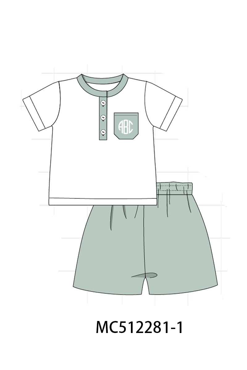 PO76 Sage monogram embroidery collection