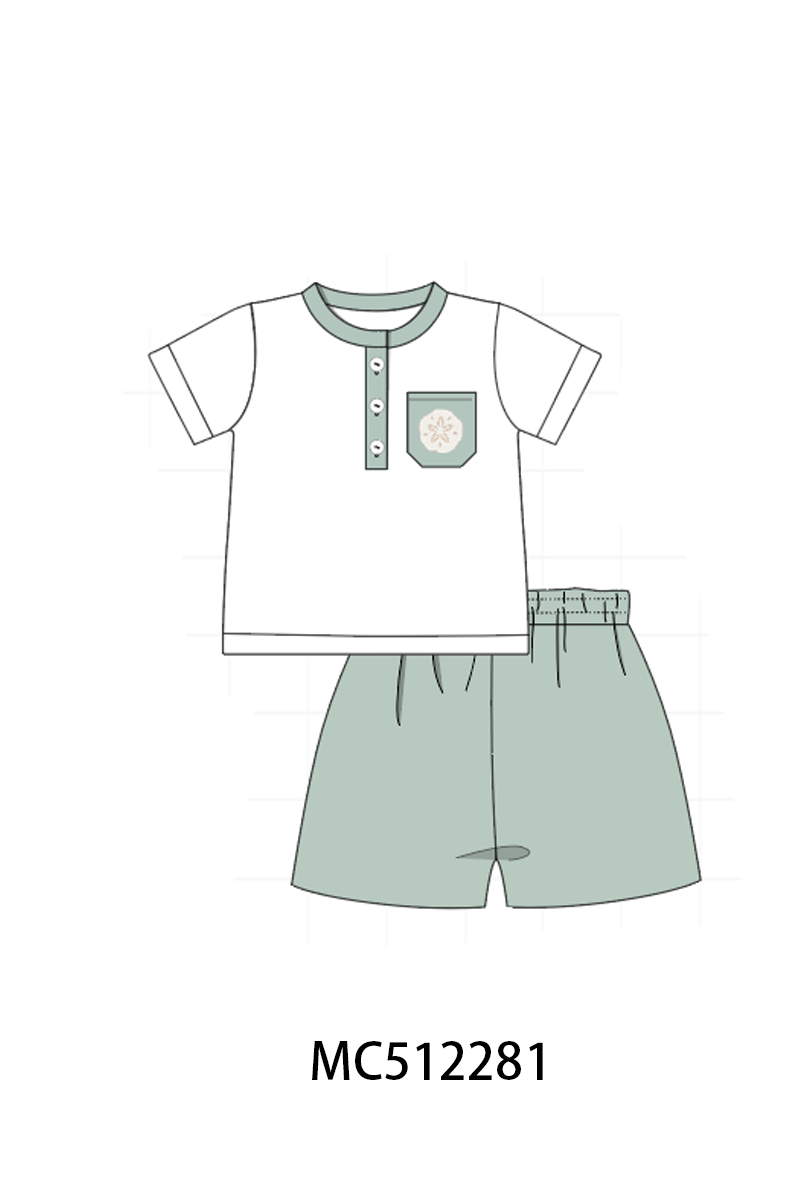 PO76 Sage starfish shell embroidery collection