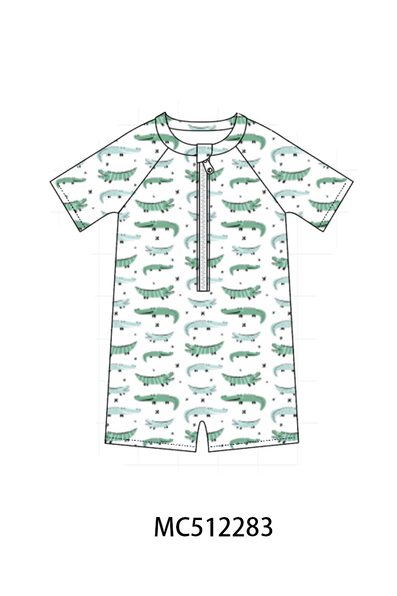 PO76 Green crocodile boy swimsuit collection