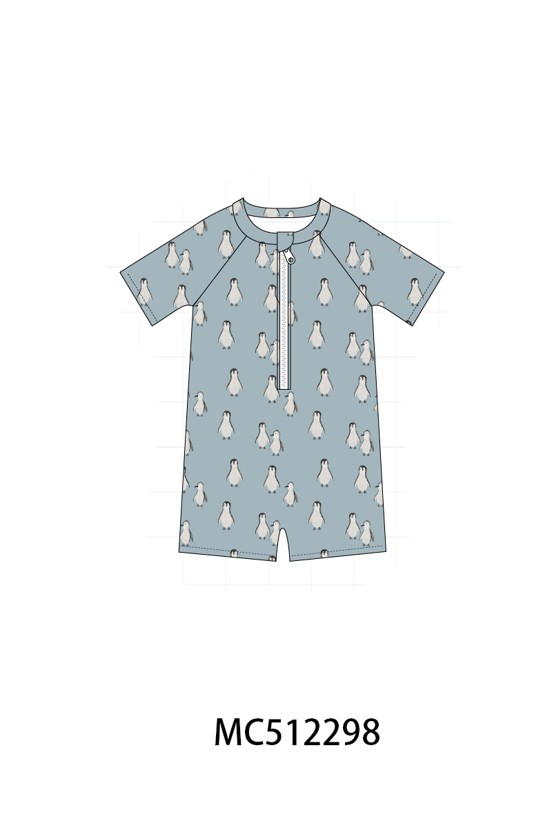 PO76 Blue penguin boy swimsuit collection