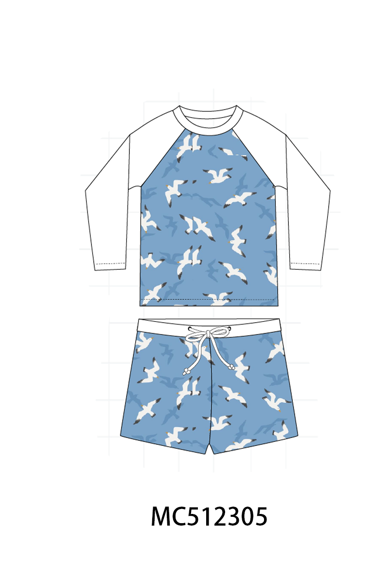 PO76 Blue sea gull boy swimsuit collection