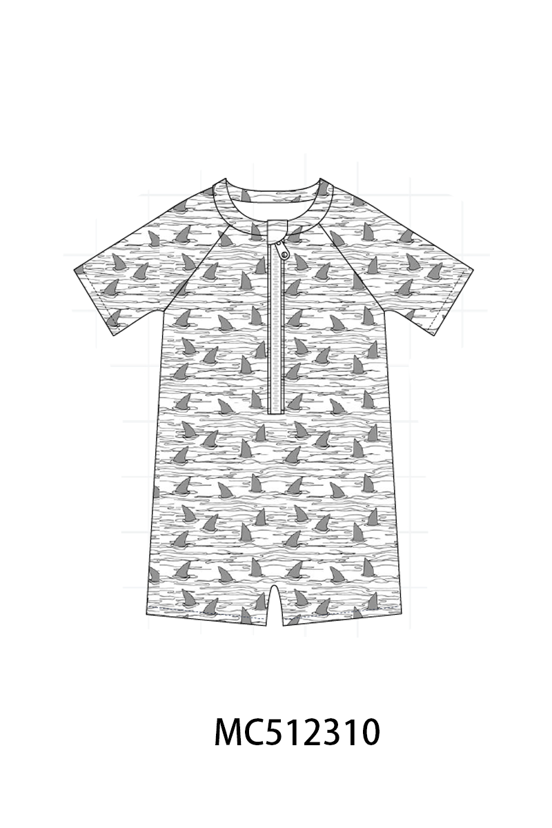 PO76 Grey shark boy swimsuit collection