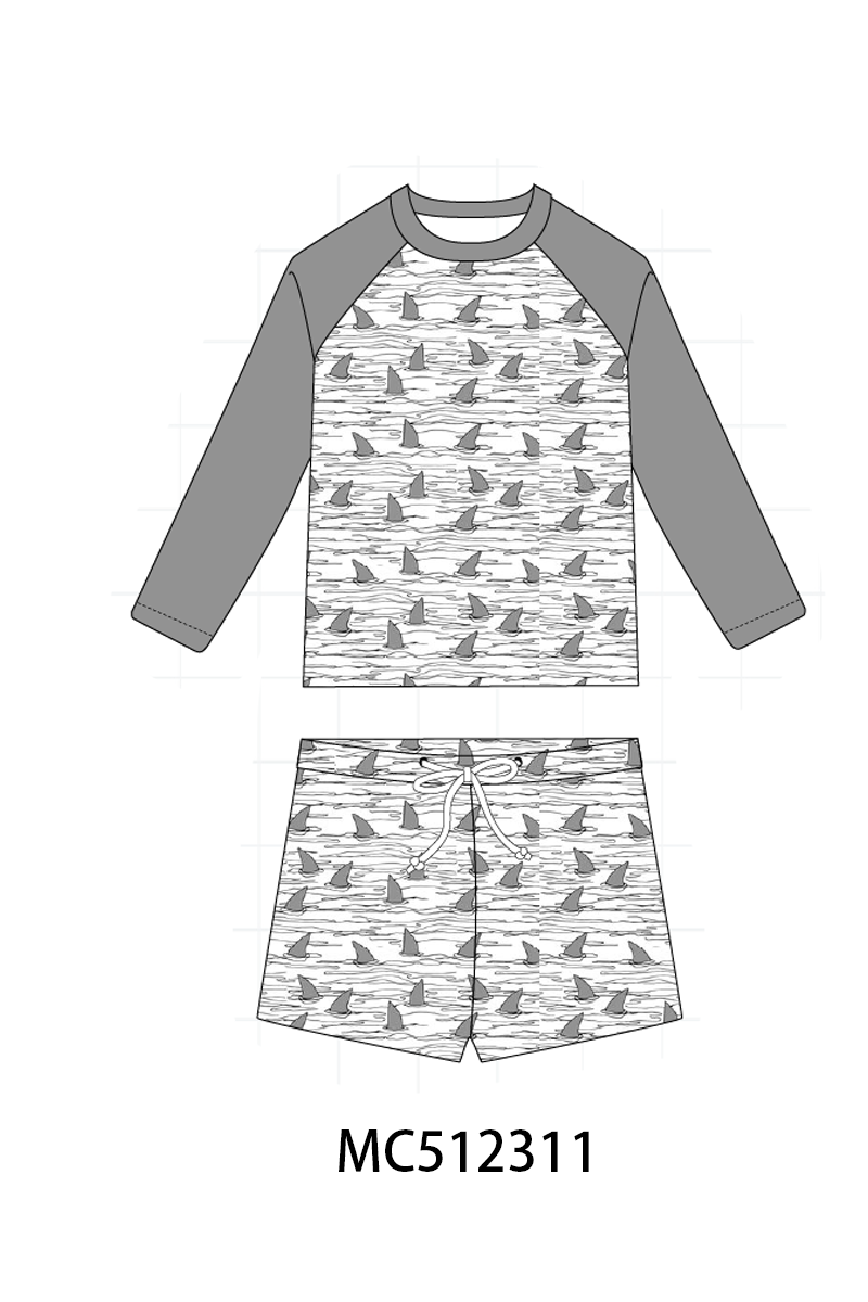 PO76 Grey shark boy swimsuit collection