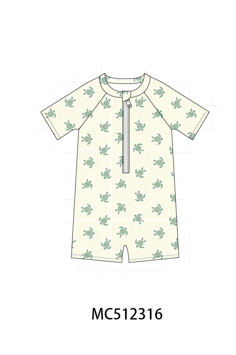 PO76 Green turtle boy swimsuit collection