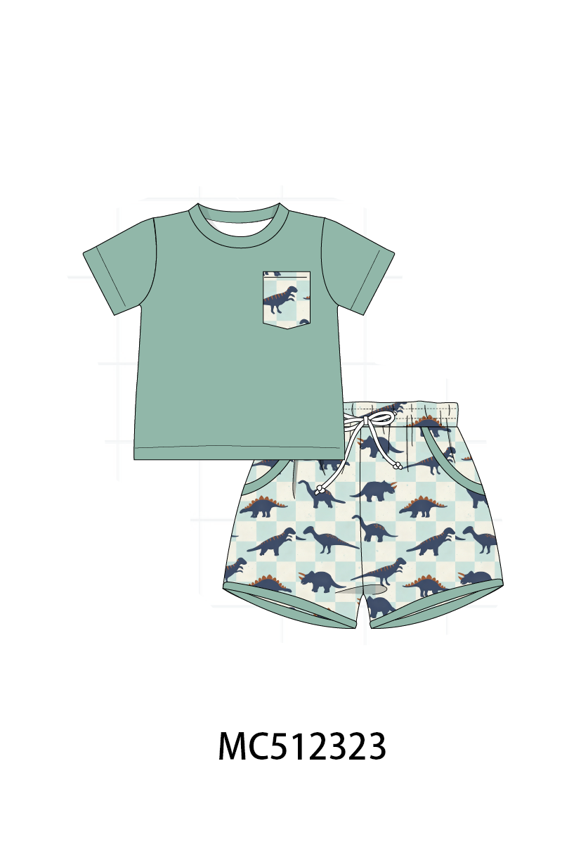 PO76 Green dinosaur boy collection