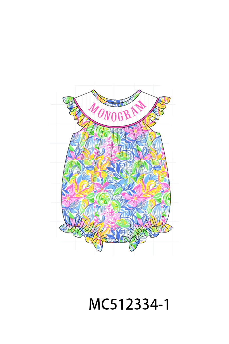 PO76 Pink lily floral monogram collection