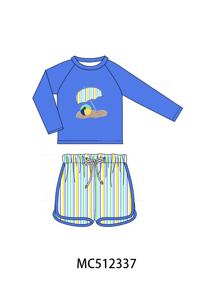 PO76 Blue&pink beach time embroidery collection