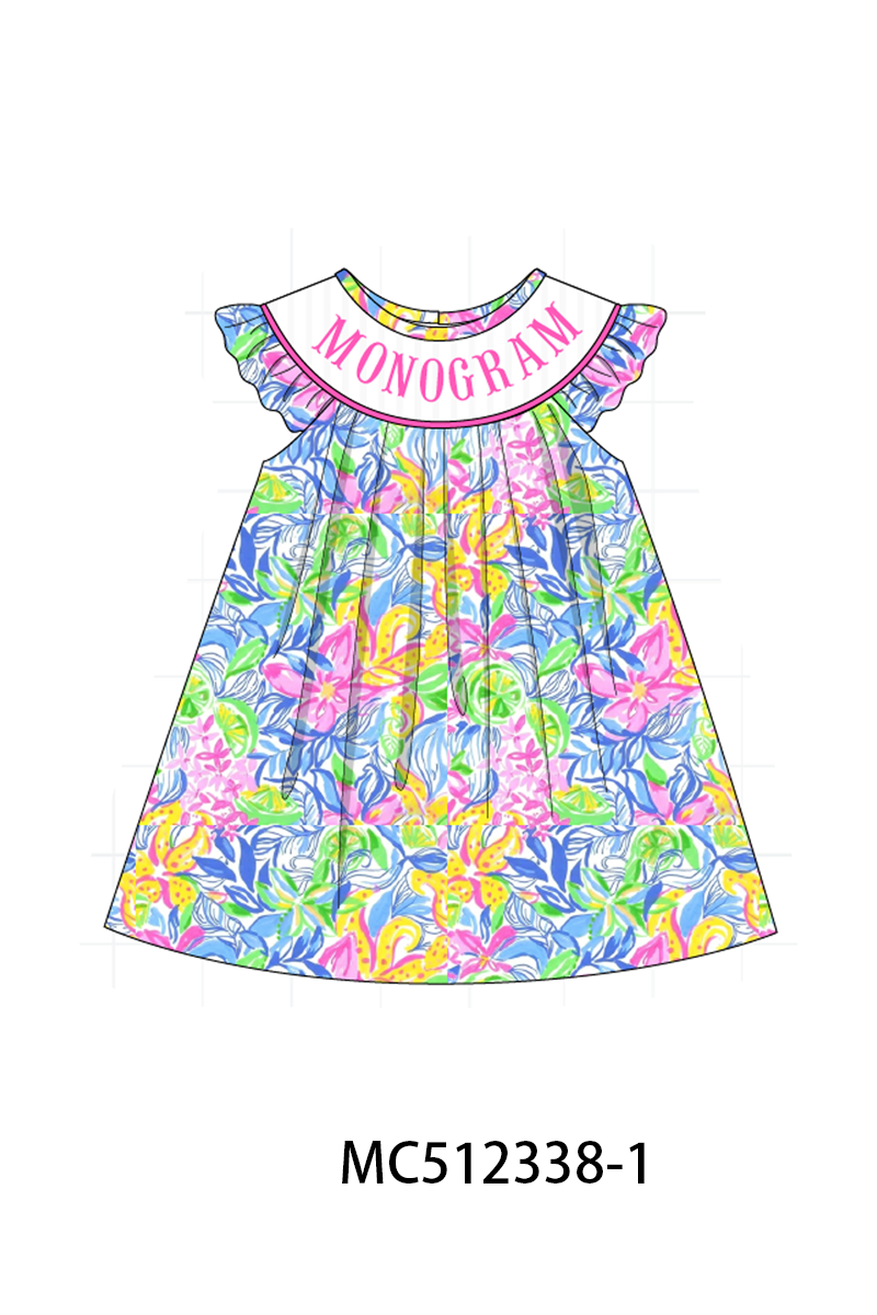 PO76 Pink lily floral monogram collection