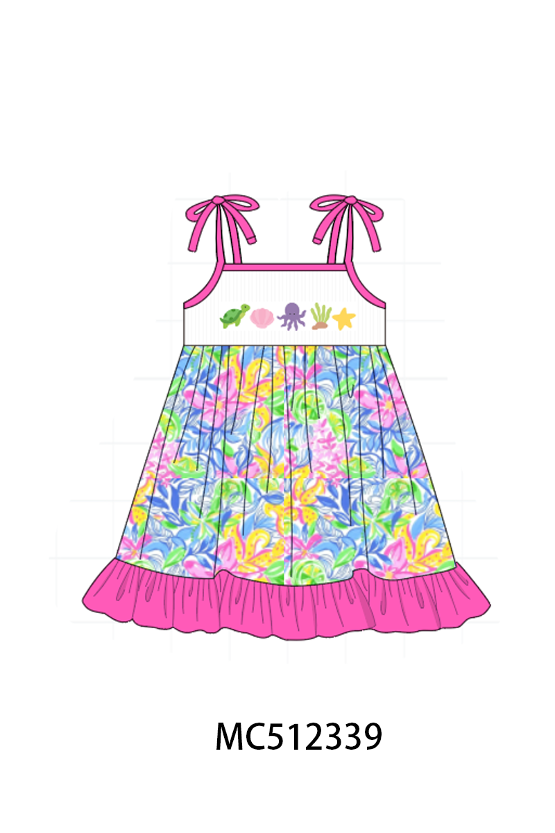 PO76 Blue&pink beach time embroidery collection